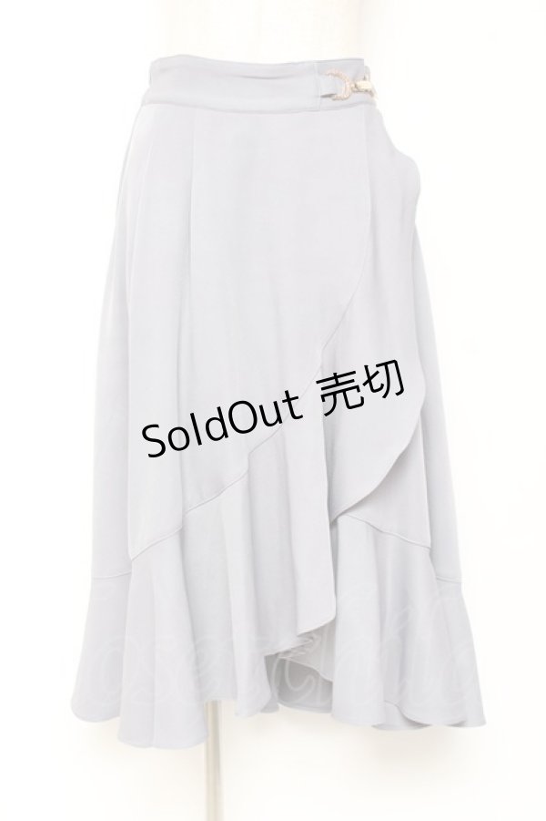 画像1: axes femme POETIQUE / ラッフルフリルラップ風スカート M ブルーグレー Y-26-01-07-175-AX-SK-SZ-ZY (1)