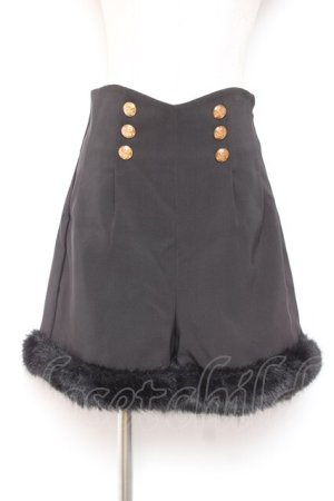 画像: Pal elfy / ファー付きハイウエストショートパンツ L 黒 Y-26-01-07-176-LO-PA-SZ-ZY