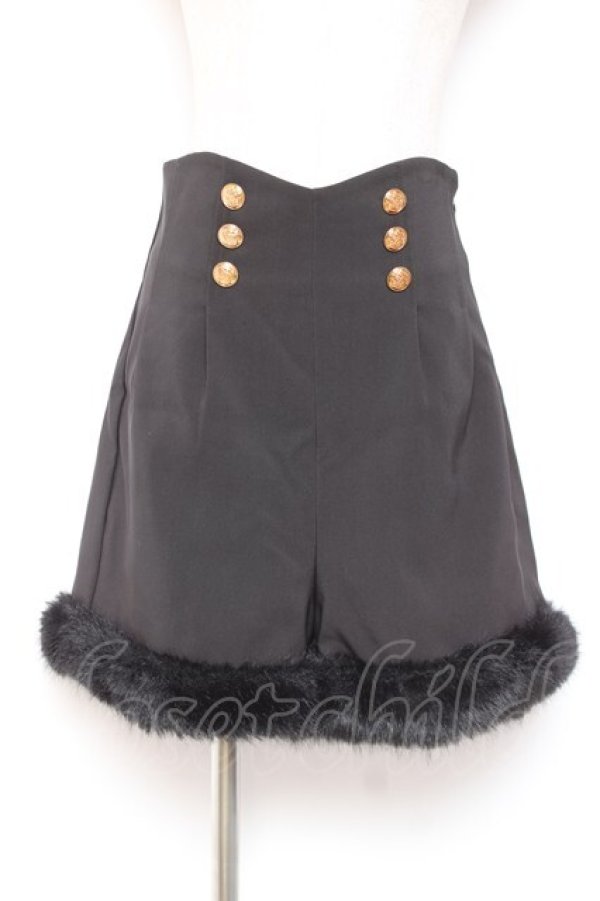 画像1: Pal elfy / ファー付きハイウエストショートパンツ L 黒 Y-26-01-07-176-LO-PA-SZ-ZY (1)