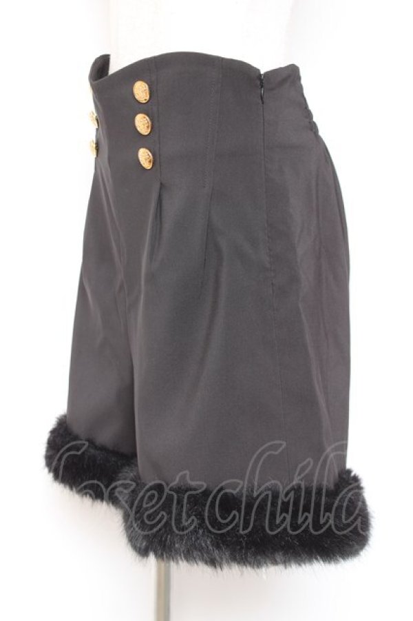 画像2: Pal elfy / ファー付きハイウエストショートパンツ L 黒 Y-26-01-07-176-LO-PA-SZ-ZY (2)