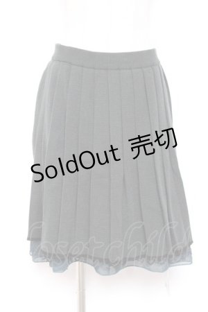 画像: axes femme / ニットプリーツスカート M グリーン Y-26-01-07-177-AX-SK-SZ-ZI