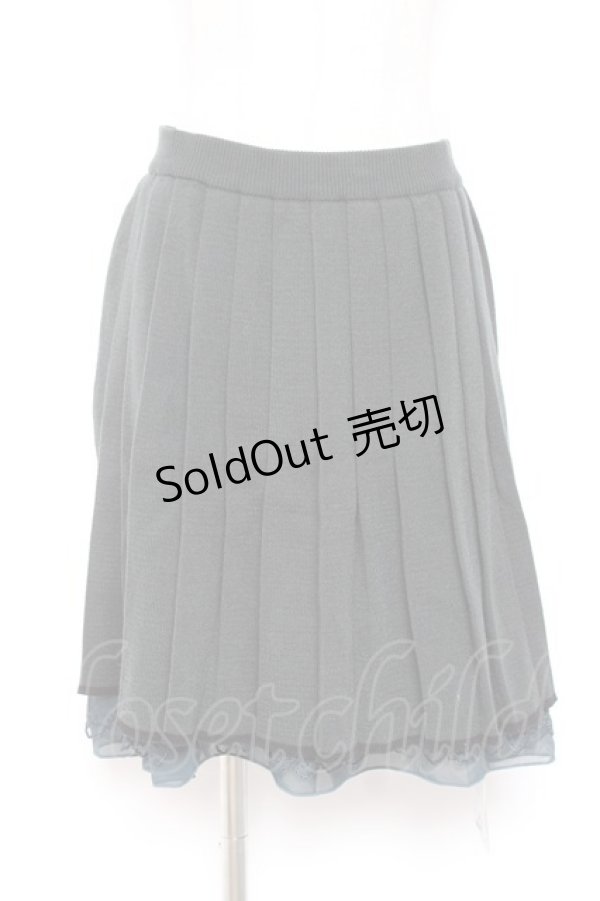 画像1: axes femme / ニットプリーツスカート M グリーン Y-26-01-07-177-AX-SK-SZ-ZI (1)