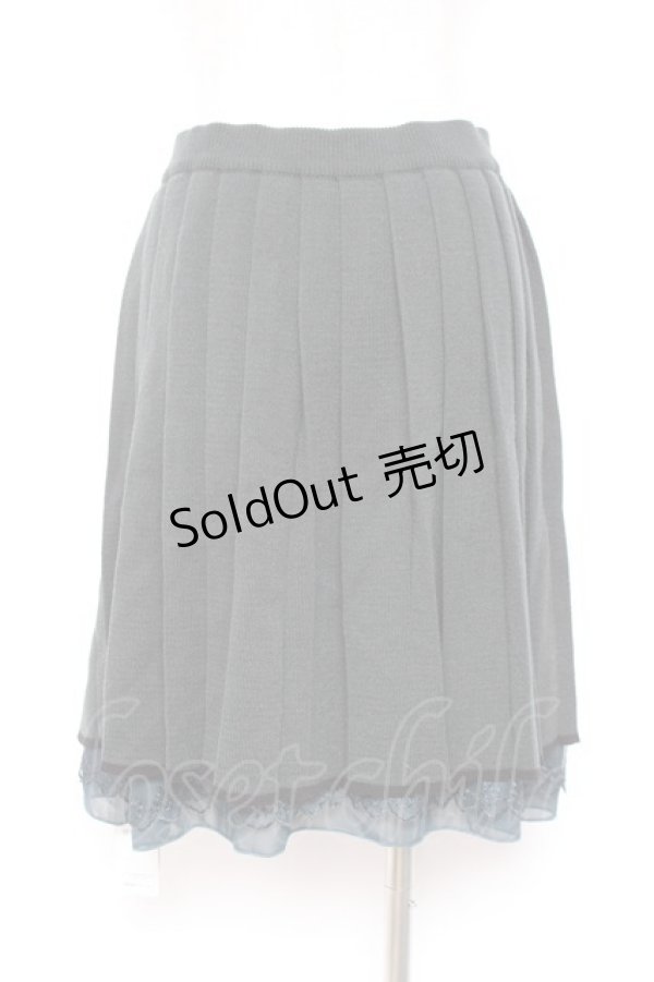 画像2: axes femme / ニットプリーツスカート M グリーン Y-26-01-07-177-AX-SK-SZ-ZI (2)