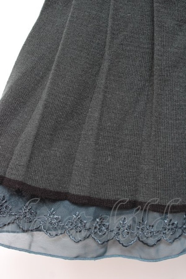 画像3: axes femme / ニットプリーツスカート M グリーン Y-26-01-07-177-AX-SK-SZ-ZY (3)