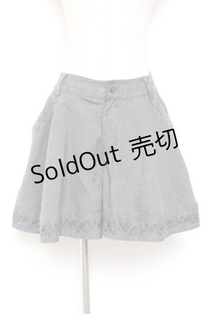 画像: axes femme / 裾刺繍キュロット M グレー Y-26-01-07-178-AX-PA-SZ-ZY