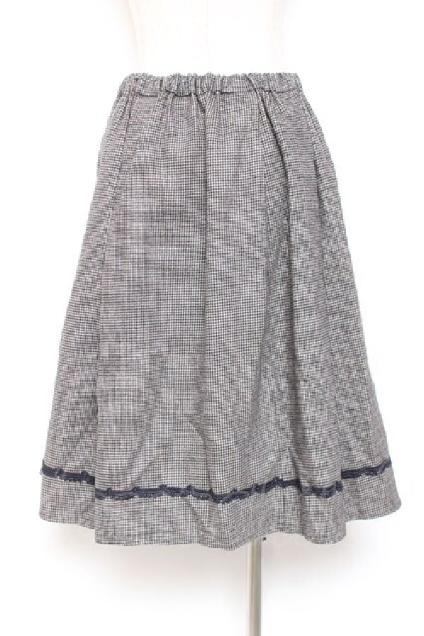 画像2: axes femme / ダブル釦サイドプリーツスカート M 紺 Y-26-01-07-179-AX-SK-SZ-ZY (2)