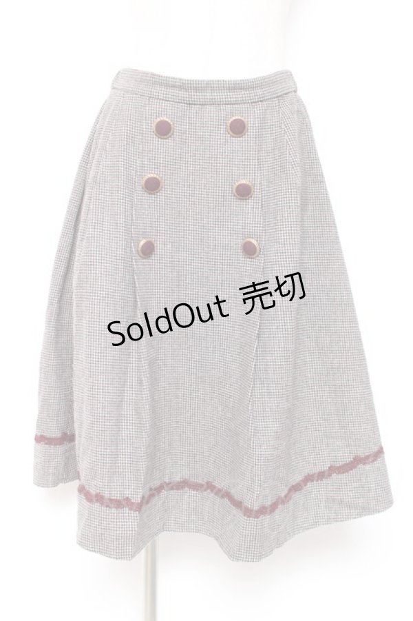 画像1: axes femme / ダブル釦サイドプリーツスカート M ワイン Y-26-01-07-180-AX-SK-SZ-ZI (1)