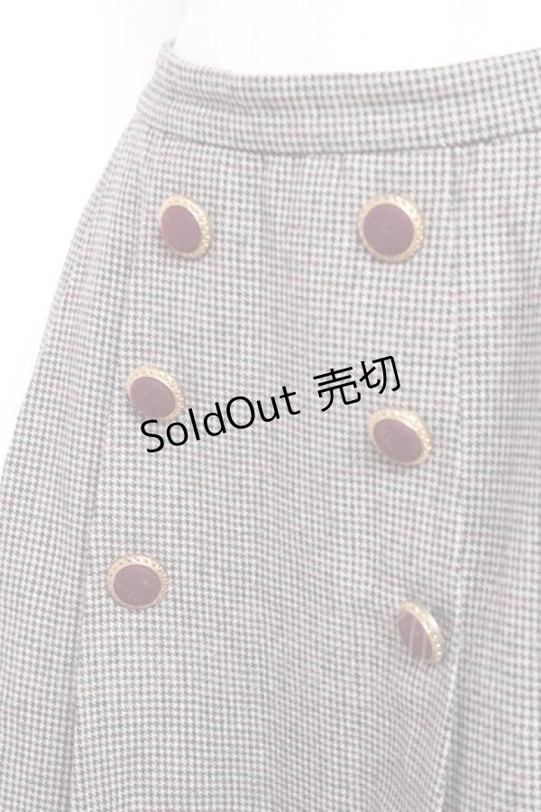 画像3: axes femme / ダブル釦サイドプリーツスカート M ワイン Y-26-01-07-180-AX-SK-SZ-ZI (3)