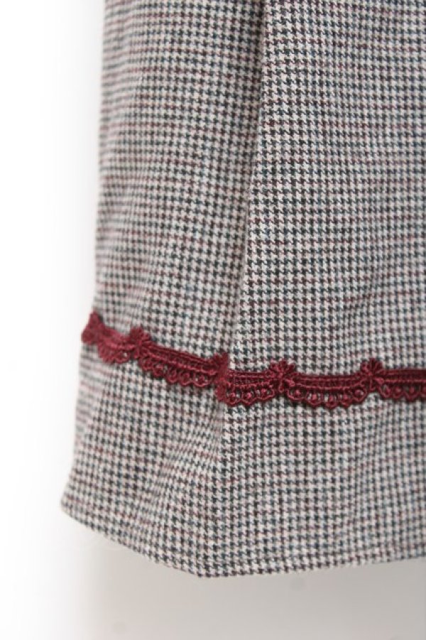 画像4: axes femme / ダブル釦サイドプリーツスカート M ワイン Y-26-01-07-180-AX-SK-SZ-ZY (4)