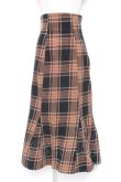 画像1: natural couture / ビッグチェックハイウエストマーメイドスカート M ブラウン Y-26-01-07-182-LO-SK-SZ-ZY (1)