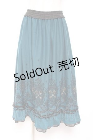 画像: axes femme / カギモチーフ柄ミディスカート M Bグリーン Y-26-01-07-188-AX-SK-SZ-ZY