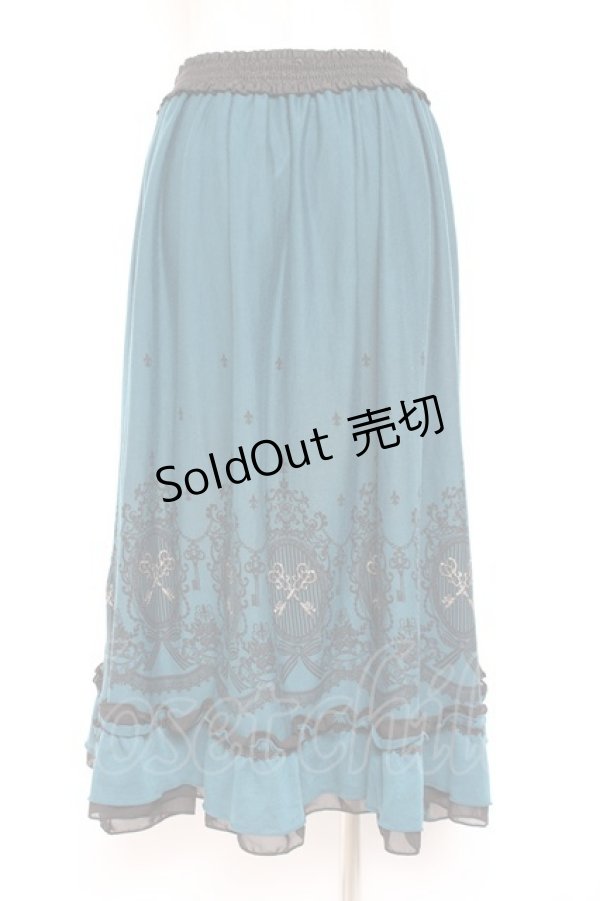 画像2: axes femme / カギモチーフ柄ミディスカート M Bグリーン Y-26-01-07-188-AX-SK-SZ-ZY (2)