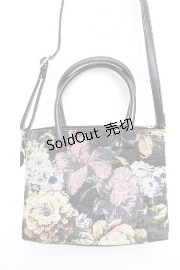 画像2: axes femme / ショルダー付きゴブランバッグ 265×210×140mm 黒 Y-26-01-07-026-AX-BG-SZ-ZY (2)