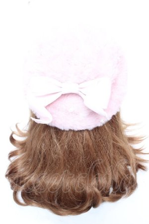 画像: Lovely Tency / 眞白ありすコラボ リボンベレー帽  ピンク Y-26-01-07-028-LO-AC-SZ-ZY