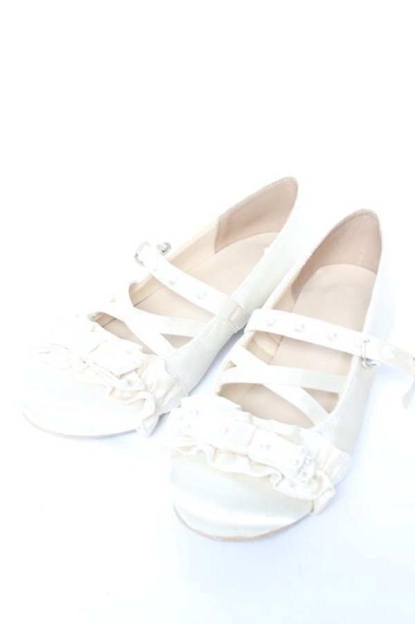 画像1: Lovely Tency / 眞白ありすコラボ/パールフリル付きパンプス L 生成り Y-26-01-07-036-LO-SH-SZ-ZY (1)