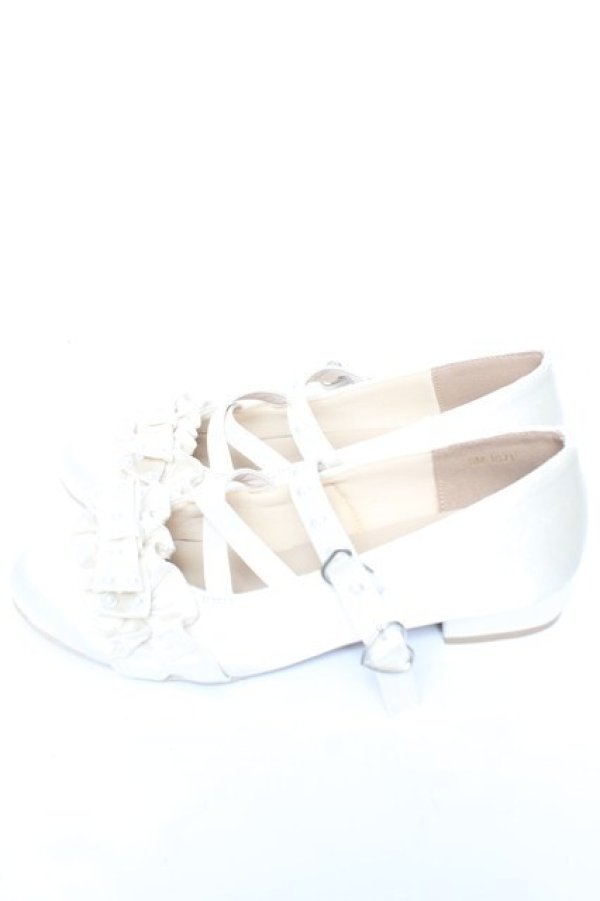 画像2: Lovely Tency / 眞白ありすコラボ/パールフリル付きパンプス L 生成り Y-26-01-07-036-LO-SH-SZ-ZY (2)