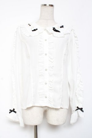 画像: axes femme kawaii / ハロウィンナイト刺繍ブラウス M 白 Y-26-01-09-030-AX-BL-SZ-ZY