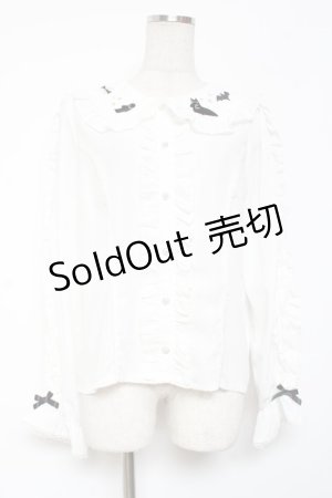 画像: axes femme Kawaii / ハロウィンナイト刺繍ブラウス M 白 Y-26-01-09-030-AX-BL-SZ-ZS