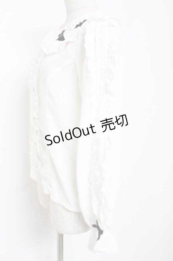 画像2: axes femme Kawaii / ハロウィンナイト刺繍ブラウス M 白 Y-26-01-09-030-AX-BL-SZ-ZS (2)