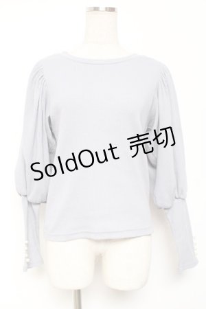 画像: axes femme POETIQUE / ボリューム袖リブカット M サックス Y-26-01-09-035-AX-TO-SZ-ZS