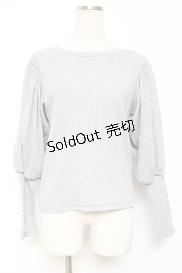 画像1: axes femme POETIQUE / ボリューム袖リブカット M サックス Y-26-01-09-035-AX-TO-SZ-ZS (1)