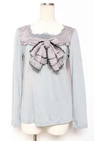 画像: axes femme / 取り外しBIGリボンインナートップス M サックス Y-26-01-09-037-AX-TO-SZ-ZI