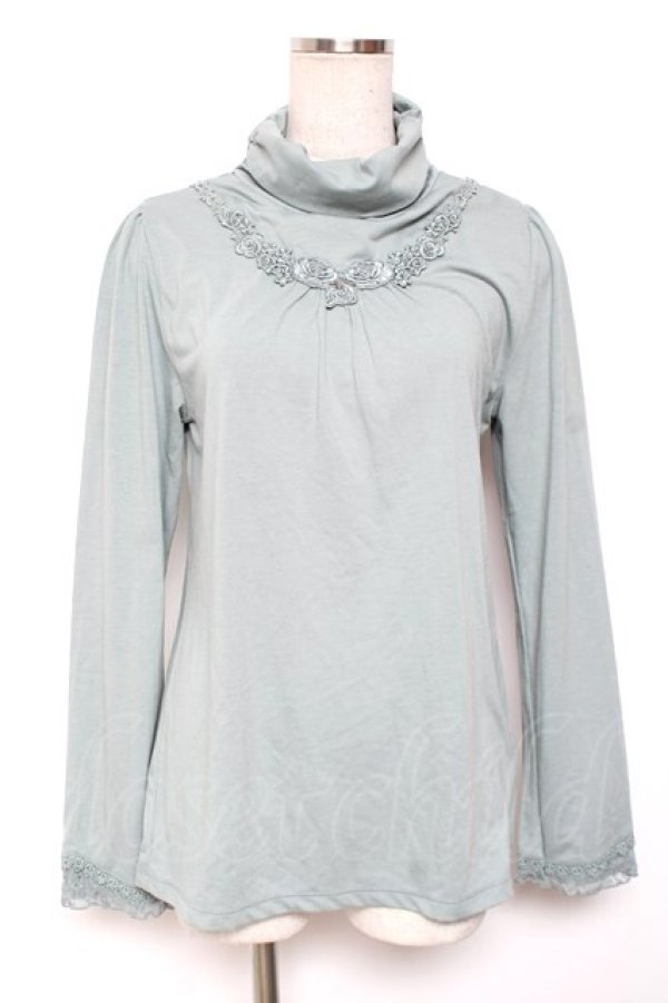 画像1: axes femme / ローズレースハイネックインナーカットソー L ミント Y-26-01-09-038-AX-TO-SZ-ZY (1)