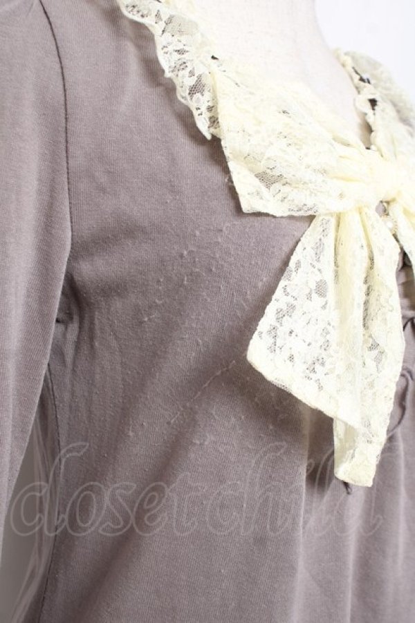 画像4: axes femme / BIGレースリボンプルオーバー M グレー Y-26-01-09-040-AX-TO-SZ-ZY (4)