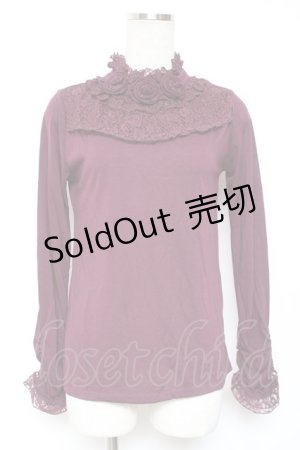 画像: axes femme / 薔薇コサージュ付きタートル M ワイン Y-26-01-09-043-AX-TO-SZ-ZY