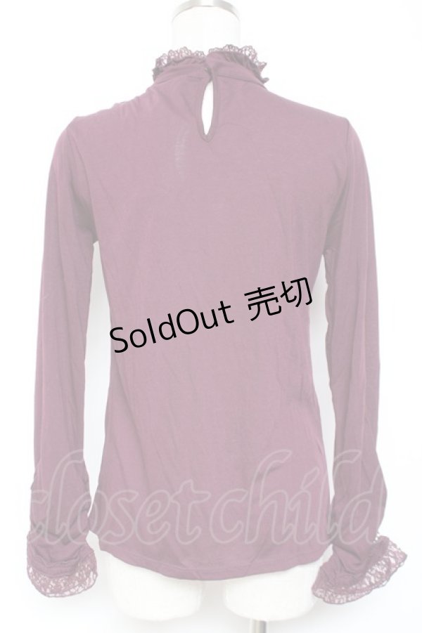 画像2: axes femme / 薔薇コサージュ付きタートル M ワイン Y-26-01-09-043-AX-TO-SZ-ZY (2)