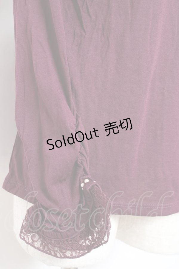 画像4: axes femme / 薔薇コサージュ付きタートル M ワイン Y-26-01-09-043-AX-TO-SZ-ZY (4)