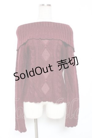 画像: axes femme / ダイヤレースオフタートルプルオーバー Ｍ ワイン Y-26-01-09-045-AX-TO-SZ-ZY