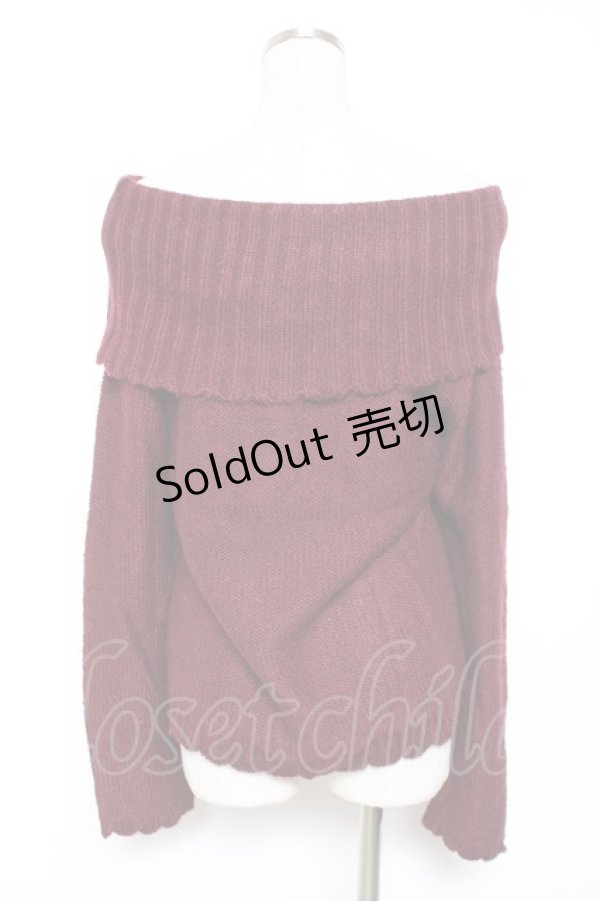 画像2: axes femme / ダイヤレースオフタートルプルオーバー Ｍ ワイン Y-26-01-09-045-AX-TO-SZ-ZY (2)