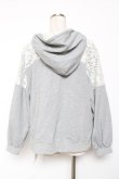 画像2: axes femme / レース切替フーディーパーカー M グレー Y-26-01-09-051-AX-TO-SZ-ZY (2)