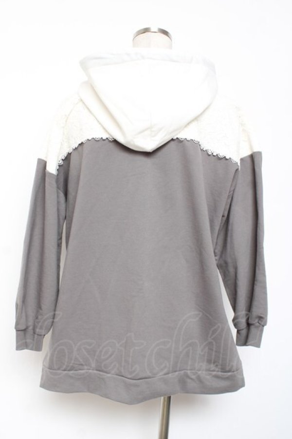 画像2: axes femme / バイカラーパーカープルオーバー M グレー Y-26-01-09-052-AX-TO-SZ-ZY (2)