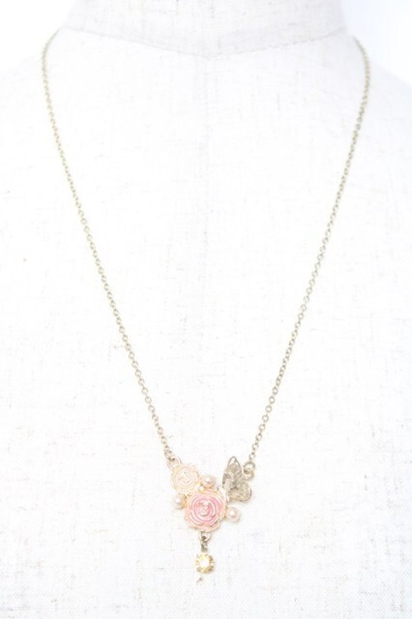 画像2: axes femme / ローズ×バタフライネックレス  ゴールド Y-26-01-09-006-AX-AC-SZ-ZY (2)