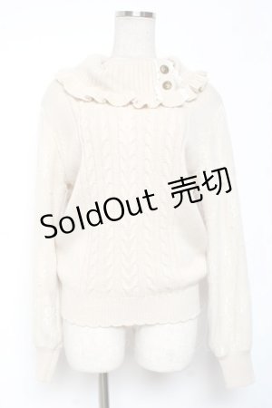 画像: axes femme / 釦付き袖レースニットプルオーバー M 生成り Y-26-01-09-053-AX-TO-SZ-ZI