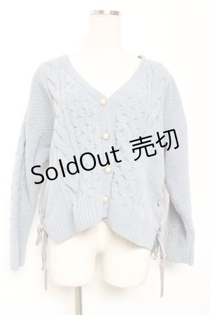 画像: axes femme / サイドレースアップニットカーディガン M サックス Y-26-01-09-055-AX-TO-SZ-ZI