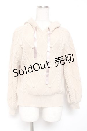 画像: axes femme / ケーブル編みニットパーカー M 生成り Y-26-01-09-057-AX-TO-SZ-ZI