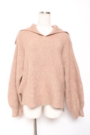 画像: axes femme / セーラーカラーニット F モカ Y-26-01-09-058-AX-TO-SZ-ZY