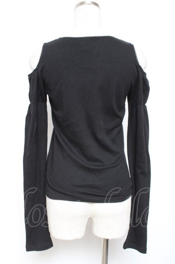 画像3: BPN / フリル肩開きカットソー M 黒 Y-26-01-09-061-GO-TO-SZ-ZY (3)