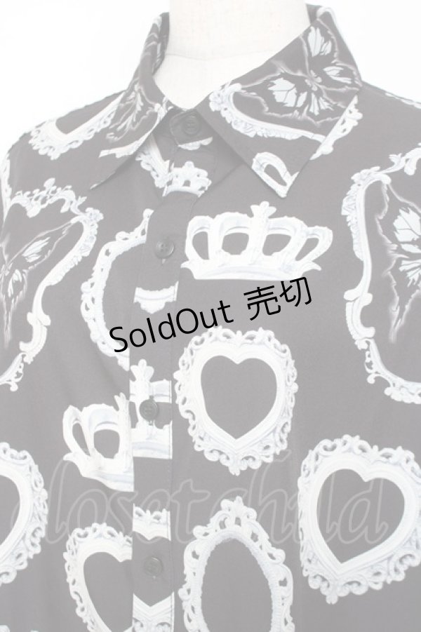 画像3: Amilige / フレームプリントシャツ  黒 Y-26-01-09-064-PU-BL-SZ-ZY (3)