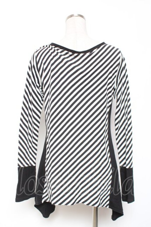 画像2: ALGONQUINS / ぬいぐるみptボーダーカットソー F 白×黒 Y-26-01-09-065-AL-TO-SZ-ZY (2)