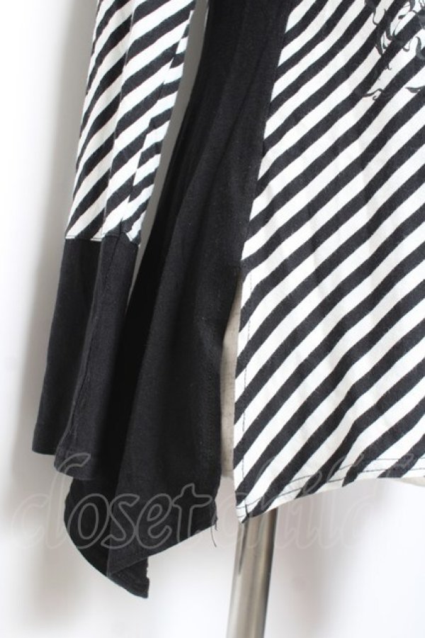 画像4: ALGONQUINS / ぬいぐるみptボーダーカットソー F 白×黒 Y-26-01-09-065-AL-TO-SZ-ZY (4)