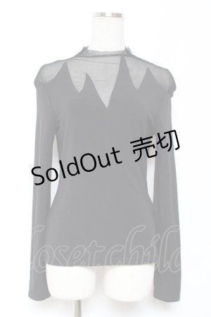 画像: PUNK RAVE / メッシュ切替ハイネックトップス M-L ブラック Y-26-01-09-066-PU-TO-SZ-ZY