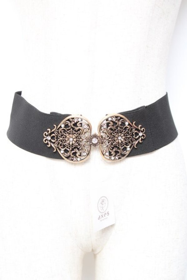 画像1: axes femme / オーナメント装飾ゴムベルト  ゴールド Y-26-01-09-008-AX-ZA-SZ-ZY (1)