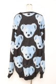 画像2: TRAVAS TOKYO / BEAR FACES総柄ジャガードプルオーバーニット F ブルー Y-26-01-09-068-PU-TO-SZ-ZY (2)