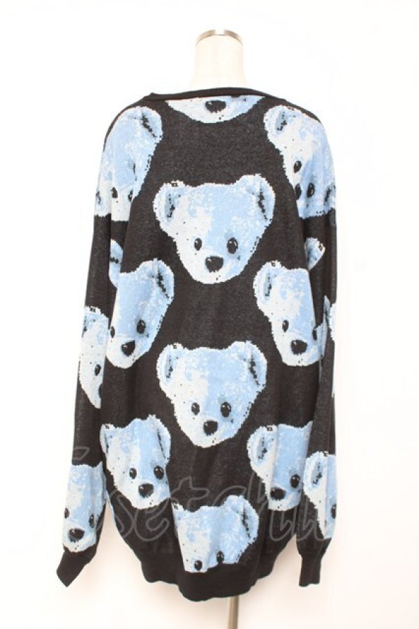 画像2: TRAVAS TOKYO / BEAR FACES総柄ジャガードプルオーバーニット F ブルー Y-26-01-09-068-PU-TO-SZ-ZY (2)
