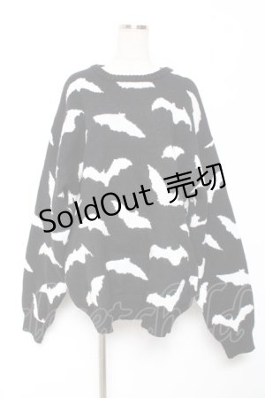 画像: LISTEN FLAVOR / 闇夜のコウモリニット F ブラック Y-26-01-09-069-PU-TO-SZ-ZY