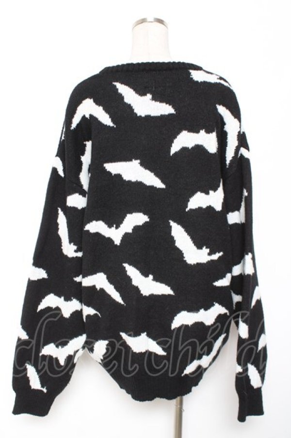 画像2: LISTEN FLAVOR / 闇夜のコウモリニット F ブラック Y-26-01-09-069-PU-TO-SZ-ZY (2)